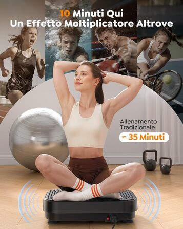 Платформа вібраційна Burever 150W з пультом, 99 рівнів інтенсивності, 5 програм, для масажу ніг, тренувань та формування м'язів, з резинками