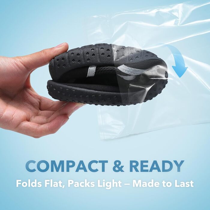 Водні черевики WateLves: дихаючі, швидковисихаючі, унісекс (44 EU, чорний/сірий)