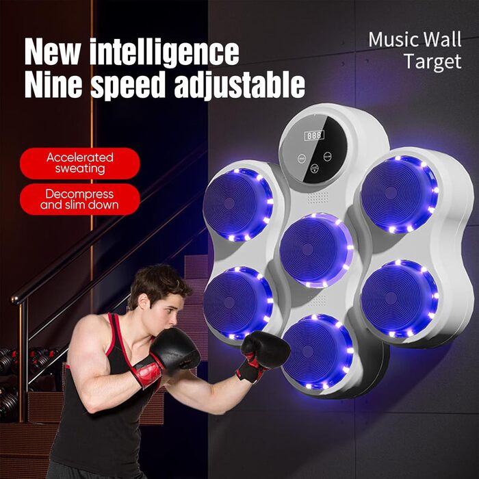 Музичний бокс для боксу з LED, Bluetooth, 9 швидкостей і режимів, 5 рівнів гучності, для дорослих і дітей