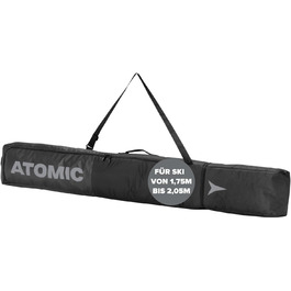 Чохол для лиж Atomic, чорний, для лиж та палиць, регульована довжина 175-205 см, водовідштовхуючий, з ременем