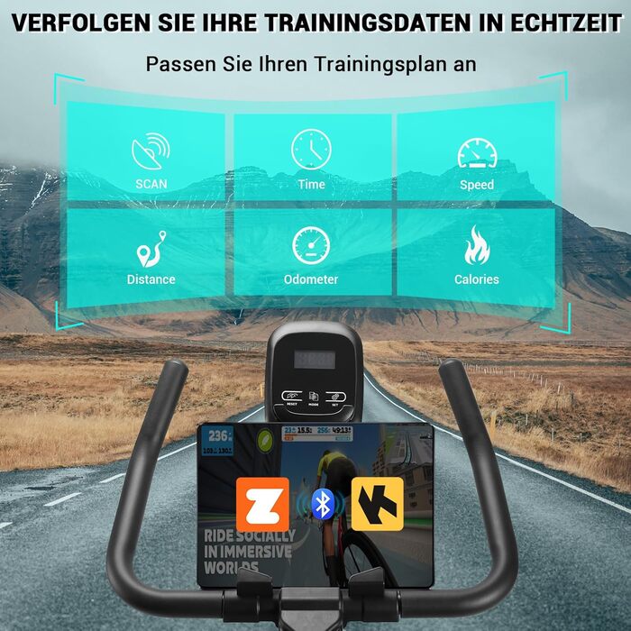 WENOKER Велотренажер для дому з магнітним опором, Indoor Bike з LCD-монітором, тиха робота, важке махове колесо, турецький колір