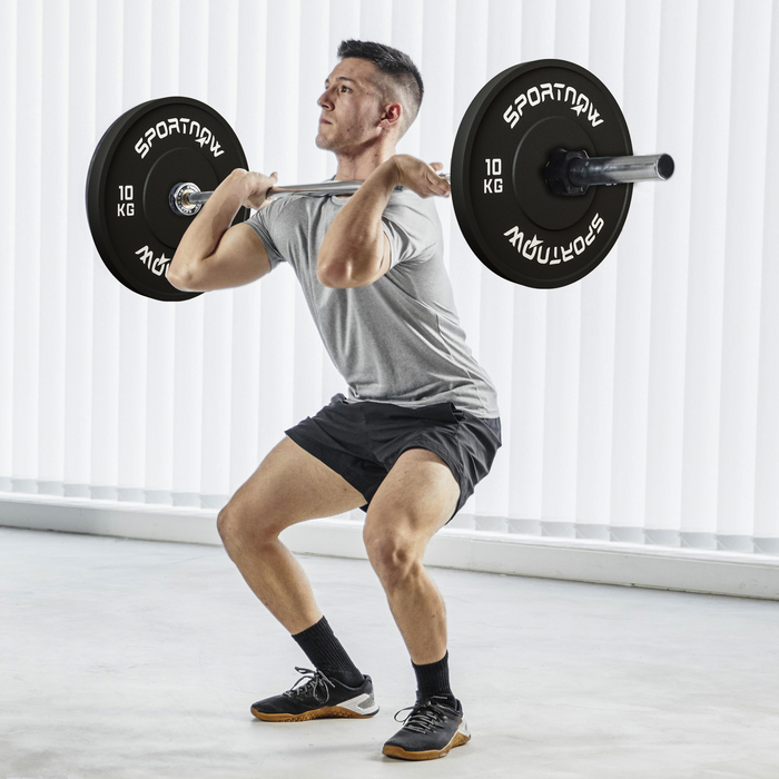 Набір гантелей SPORTNOW, 2 шт. по 10 кг, олімпійський стандарт, гума, тихі, чорні