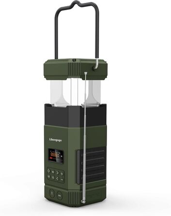 LED кемпінговий ліхтар Libovgogo з Bluetooth, радіо, сонячною зарядкою та Power Bank, IP65, 5000mAh