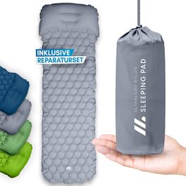 Килимок туристичний NORDMUT® Isomatte Outdoor з ремкомплектом | Легкий килимок для кемпінгу та піших прогулянок - компактний, сірий