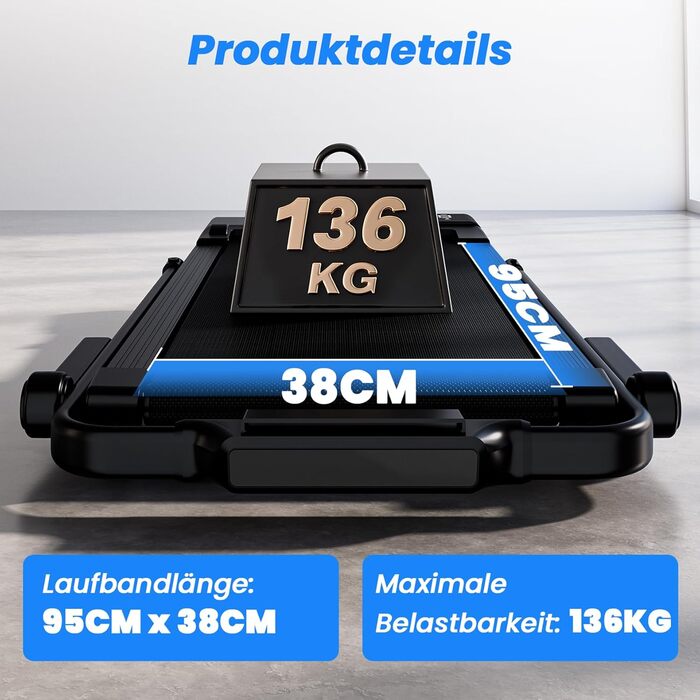 Бігова доріжка Walking Pad 4-в-1 з нахилом 6%, 12 км/год, складна, з APP та пультом, до 136 кг, чорна