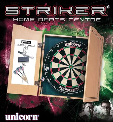 Дартс-центр Unicorn Bristle Kabinette Striker для дому, чорний, універсальний розмір