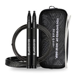 Стрибальний канат BEAR GRIP Elite Speed для кросфіту, MMA та боксу, регульований швидкісний скакалка для HIIT та кардіо тренувань, чорний