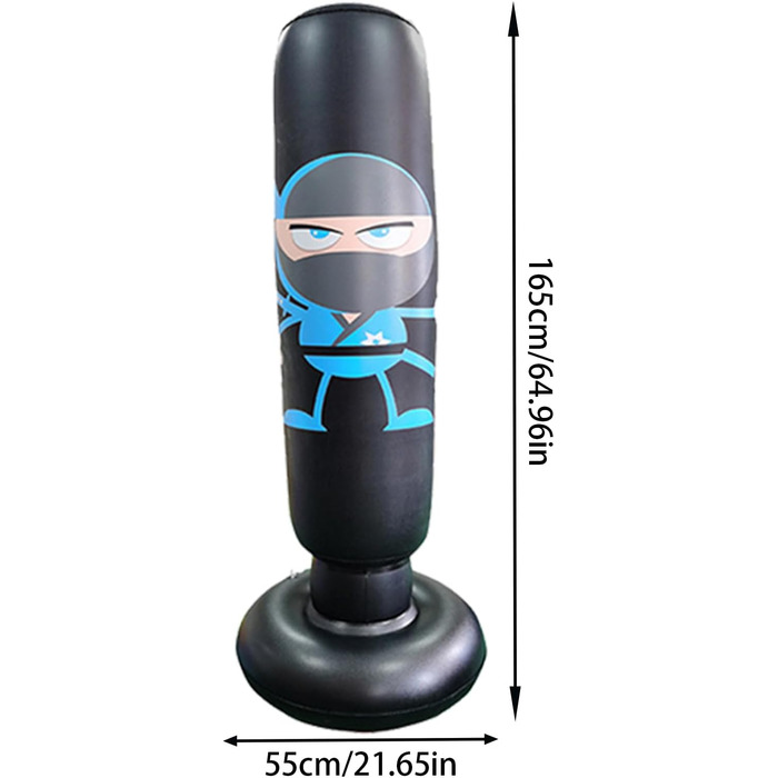 Боксерський мішок для дітей Karate 65 см зі стійкою для тренувань. Дитячий боксерський тренажер для фітнесу та єдиноборств, чорний