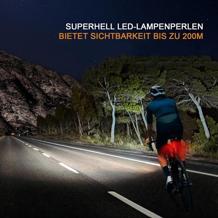 Owleye: комплект велоліхтарів на сонячній енергії, USB-зарядка (Type-C), StVZO, передній + задній ліхтар LED