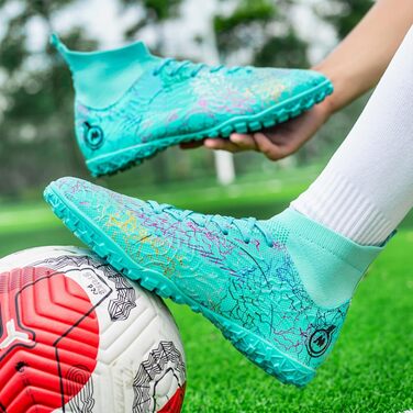 Дитячі футбольні бутси KUUK для штучного газону та залу (AG, FG, TF) – для хлопчиків та дівчаток, розмір 37 EU, K028, зелені