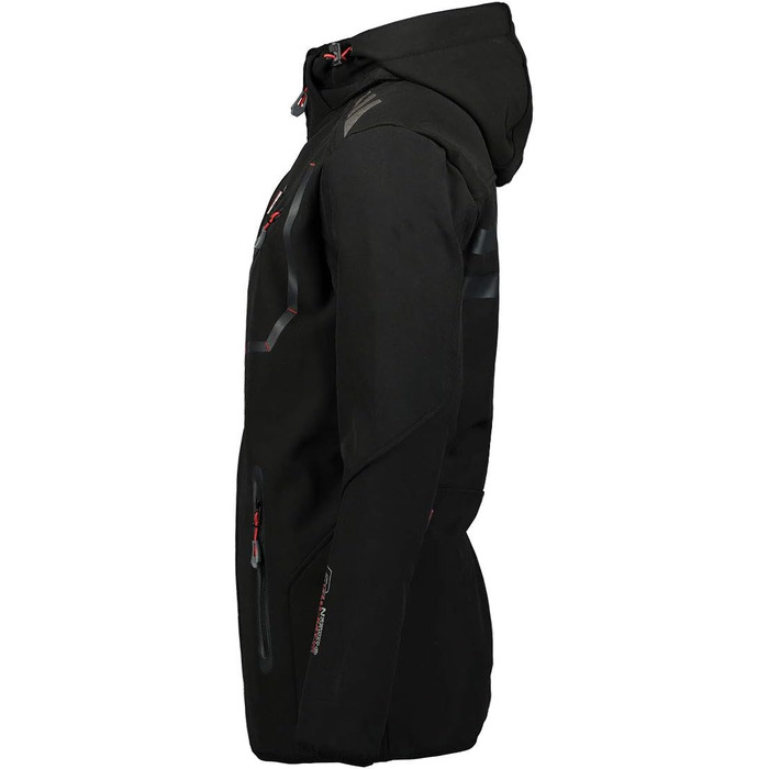 Куртка Softshell Geographical Norway Royal для чоловіків, водонепроникні, з капюшоном, для активного відпочинку (Чорний, XXL)
