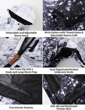 Жіночий гірськолижний костюм GSOU SNOW 2 частини: куртка та штани - водонепроникний, вітронепроникний, дихаючий, з утепленням, з капюшоном, Bergfrost + Чорний, розмір M