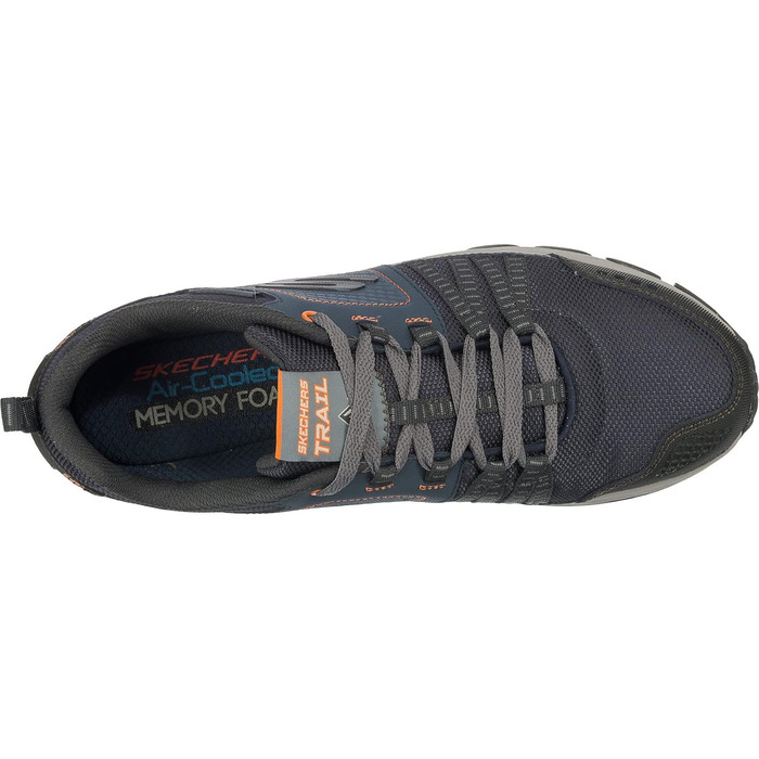 Чоловічі кросівки Skechers Escape Plan Navy Leather Mesh Orange Trim, 48.5 EU