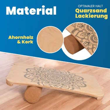 Балансборд набір Woodboard Starter з клену та корку для тренування координації і балансу