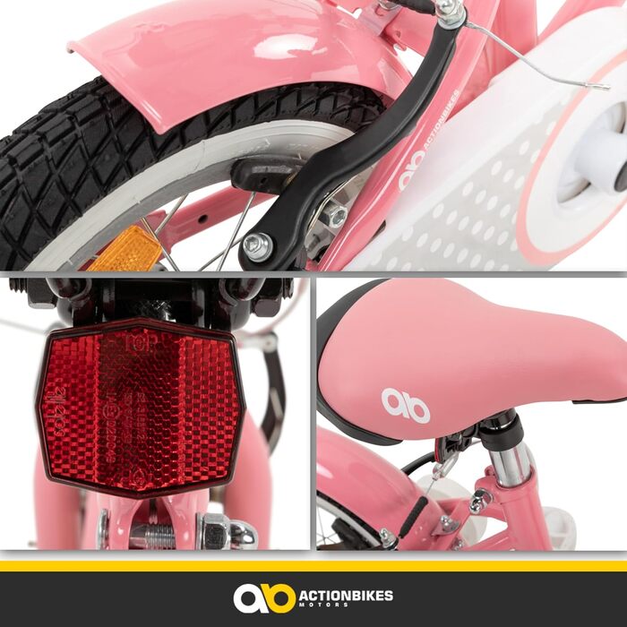 Дитяче велосипед Actionbikes Starlight 12/16/20 дюймів - V-Brake гальма, захистники, для дітей 2-9 років