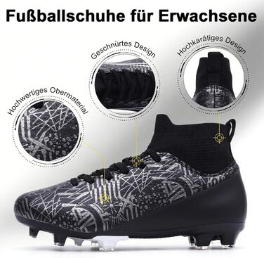 Чоловічі футбольні бутси Madame Fussballschuhe, 37 EU, чорні