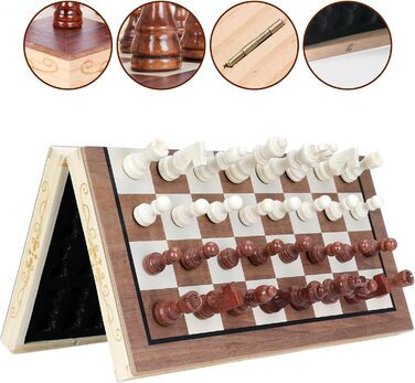 Шахи дерев'яні складані ручної роботи, 35 x 35 см - Dosenstek