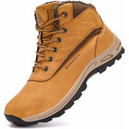 Чоловічі зимові черевики: теплі, водонепроникні трекінгові черевики для ходьби, жовті, 43 EU