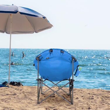 Крісло для кемпінгу High Point Sports Moon Chair XXL, розкладне, блакитне, до 150 кг