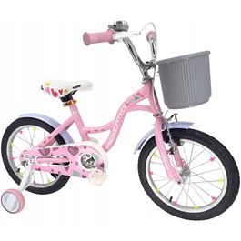 Дитячий велосипед Platinum 16 дюймів, рожевий, з кошиком та дзвоником
