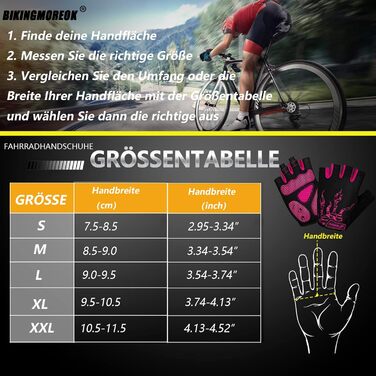 Велосипедні рукавички BIKINGMOREOK для чоловіків та жінок, дихаючі, MTB, mountainbike, унісекс (рожевий, L)