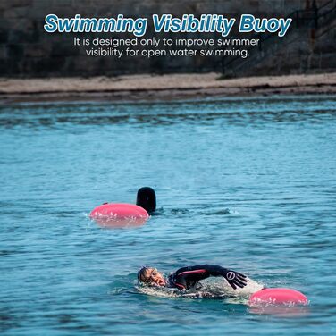 Надувна плавуча куртка WholeFire 20L рожева: водонепроникна сумка, висока видимість для плавання, каякінгу, снорклінгу та триатлону