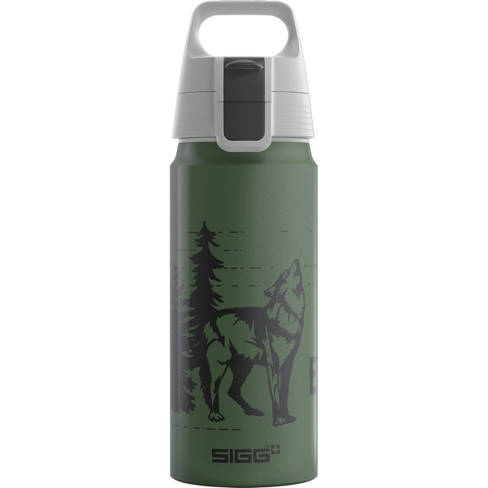 SIGG Алюмінієва пляшка для дітей 0,6 л WMB ONE, для газованих напоїв, герметична, легка, BPA-free, сертифікат ClimatePartner, спорт і школа, Brave Wolf Classic