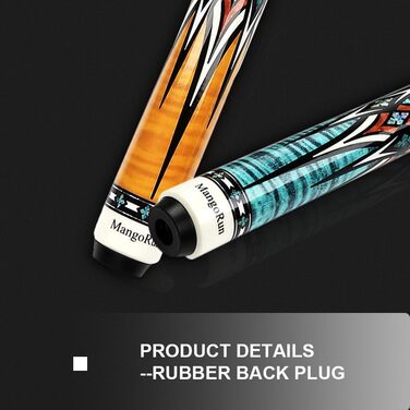 Більярдний кий MangoRun з карбону, 12.5 мм, низька дефлекція, кейс та подовжувач, помаранчевий