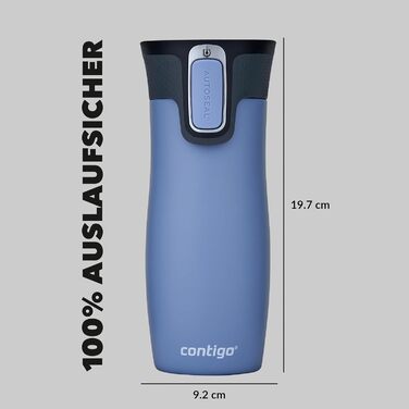 Термокружка Contigo West Loop Autoseal 470 мл, нержавіюча сталь, для кави та чаю, з кришкою від протікання, колір Earl Grey