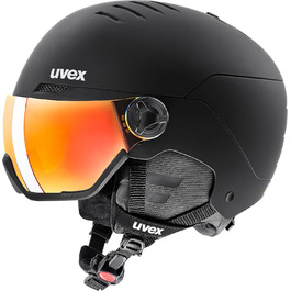 Гірськолижний шолом uvex Wanted Visor з візором, матовий синьо-чорний, 54-58 см