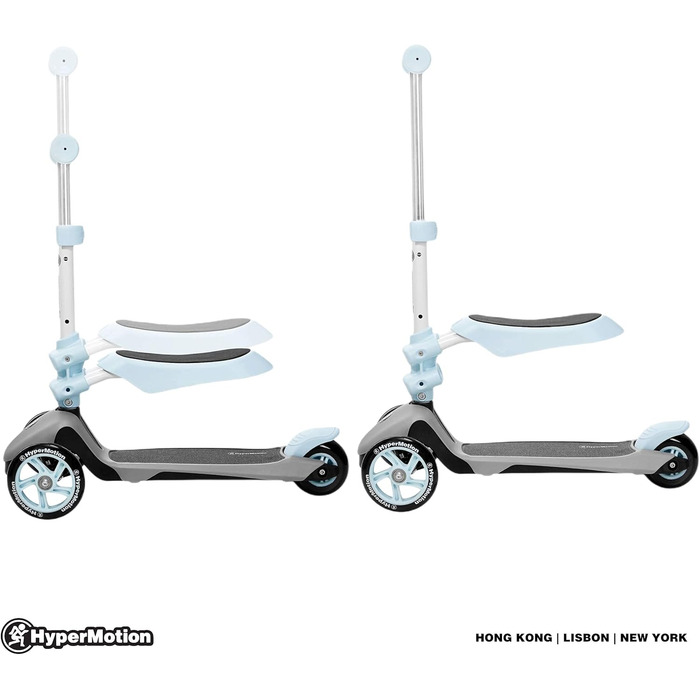Самокат дитячий Kinderroller HyperMotion 3в1 блакитний: самокат, біговел, літній транспорт для дівчаток та хлопчиків
