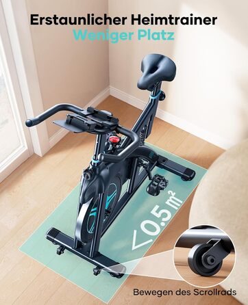 Велотренажер Heimtrainer 2025 з додатком, амортизацією, до 160 кг, регульованим опором, тихий спінінг байк для дому з LCD-дисплеєм і комфортним сидінням
