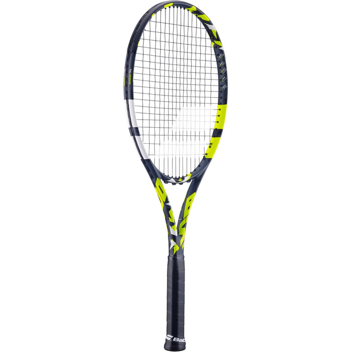 Тенісна ракетка Babolat Boost Aero для дорослих, легка, графітова, сіро-жовта, для жінок і чоловіків, вже з натягнутими струнами, розмір рукоятки 1