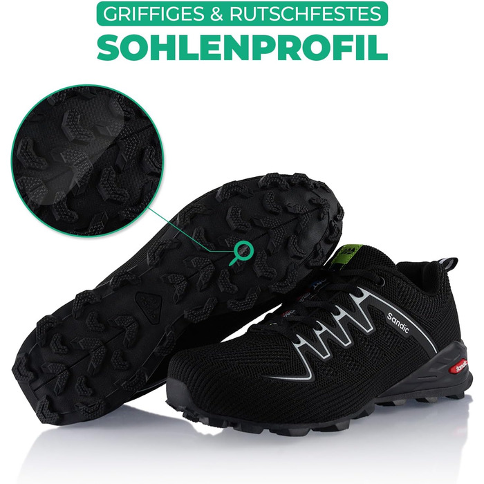 Черевики для піших прогулянок для жінок та чоловіків, трекінгові черевики, дихаючі, чорні, 37 EU