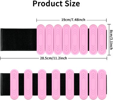 Набір манжет для ніг та зап'ясть 2шт, 1 кг (0,5 кг*2), рожевий. Підходить для фітнесу, йоги, пілатесу, ходьби та бігу.