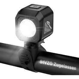 Фронтліхтар для велосипеда Toptrek з акумулятором 5-8 годин, StVZO, USB-C зарядка, індикатор заряду, IPX5 водостійкий, для шосе, електровелосипеда, MTB, Citybike