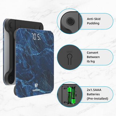 Цифрова вага Healthkeep з LED-дисплеєм, точна, до 180 кг, дерев'яний дизайн