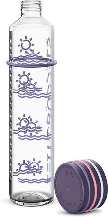 Мотиваційна пляшка для води 1 л з мітками часу, тритановий матеріал, BPA Free, для газованих напоїв, ударостійка, SUNBEAM, фіолетова