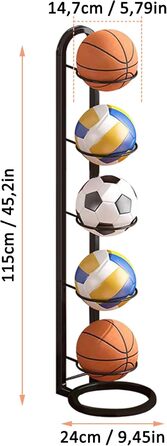 Стійка для зберігання м'ячів: баскетбол, футбол, волейбол. Вертикальна підставка для м'ячів