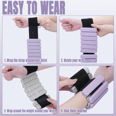 Набір манжет для ніг Sportneer 2 шт. (0,5 кг та 1 кг) для йоги, танців, аеробіки, фітнесу, ліловий