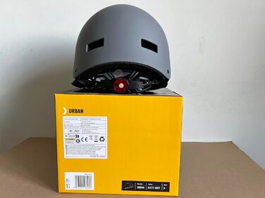 Велосипедний шолом Pank для дорослих з LED підсвіткою, додатковими подушками, регульованим розміром M (55-58 см), для електросамоката, скейтборду, міський, матовий сірий