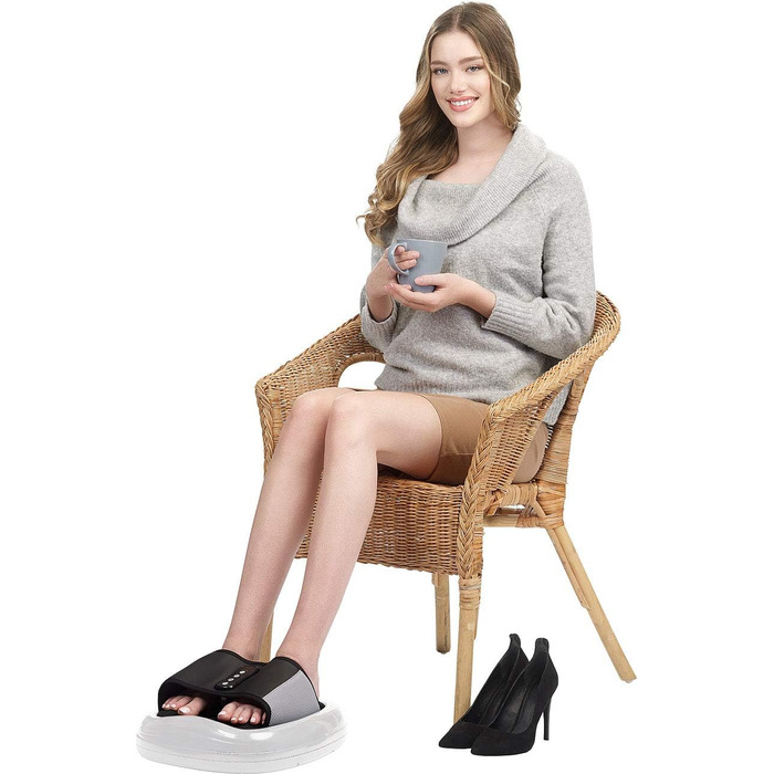 newgen medicals Shiatsu масажер для ніг з підігрівом і акупунктурою, 3D повітряна масажна система, електричний масажер для стоп, теплі шкарпетки