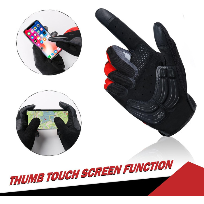 Рукавички для велосипеда 4UMOR з сенсорним екраном, спортивні, розмір M