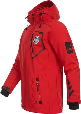 Чоловіча куртка-софтшелл Geographical Norway Tacebook водонепроникна та дихаюча з капюшоном, тактична вітрівка для походів, лиж та активного відпочинку (Осінь/Зима/Весна), р. S, червона