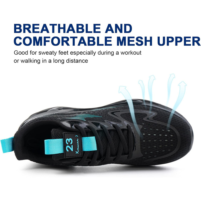 Чоловічі кросівки Hitmars для бігу та фітнесу: легкі, дихаючі, зручні (EU 39-46, чорний/сірий)