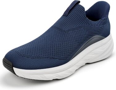 Чоловічі кросівки Sosenfer Slip-On без шнурівків, спортивні, для бігу, фітнесу, прогулянок, 1646, темно-синій, 46 EU