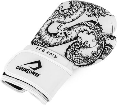 Боксерські рукавички Overlord Legend I для кікбоксингу, спарингу, боксу та MMA. Боксерські рукавички для чоловіків Overlord, різні розміри, білий, 8 oz.