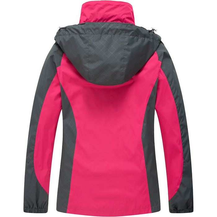 Жіноча водонепроникна куртка-дощовик Softshell для прогулянок та походів з капюшоном, рожева, розмір XL