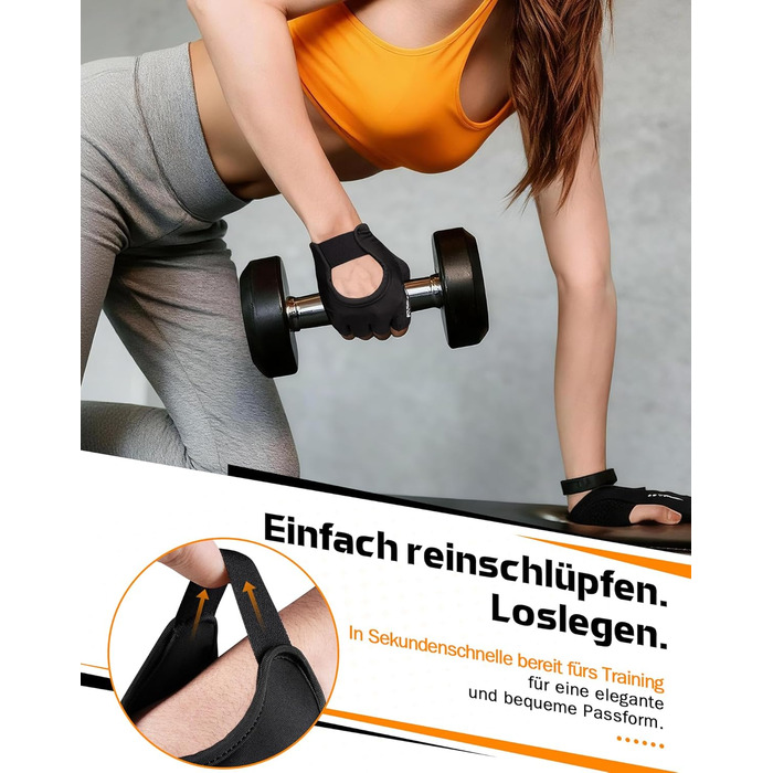 Фітнес рукавички ATERCEL для жінок та чоловіків - неслизькі дихаючі рукавички для тренувань з преміальним зчепленням та захистом долонь для силових тренувань, спортзал, воркаут, тренування. Чорний колір