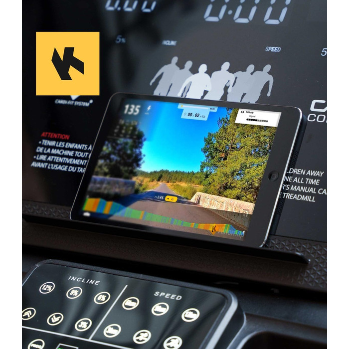 CARE FITNESS Fast Runner SP: Електричний біговий тренажер з регулюванням нахилу та складний - до 22 км/год, 20 рівнів нахилу, 57 програм, Kinomap